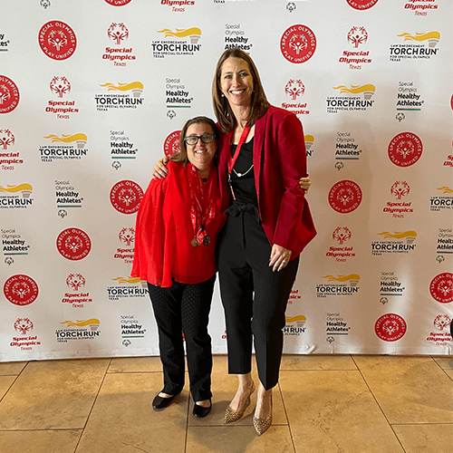 Shelby, a Special Olympics Texas Athlete, and Terri Hoffman.