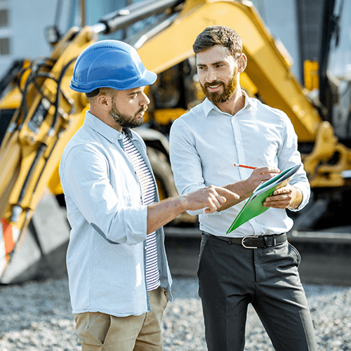 Engineering marketing agency discussing business development with a client