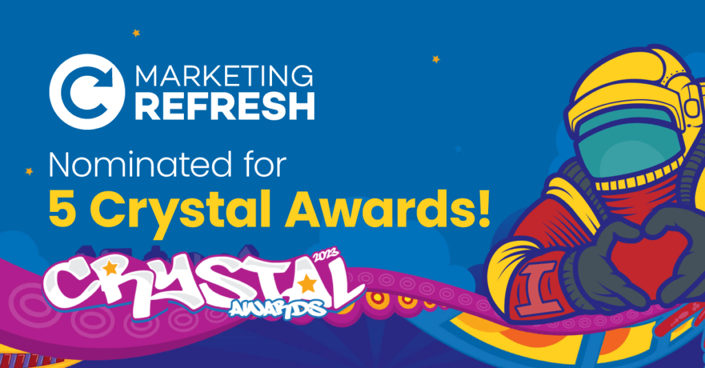 Marketing Refresh, a B2B digital marketing agency, is a finalist for several 2023 AMA Crystal Awards