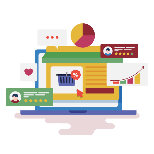 Illustration of a B2B eCommerce website