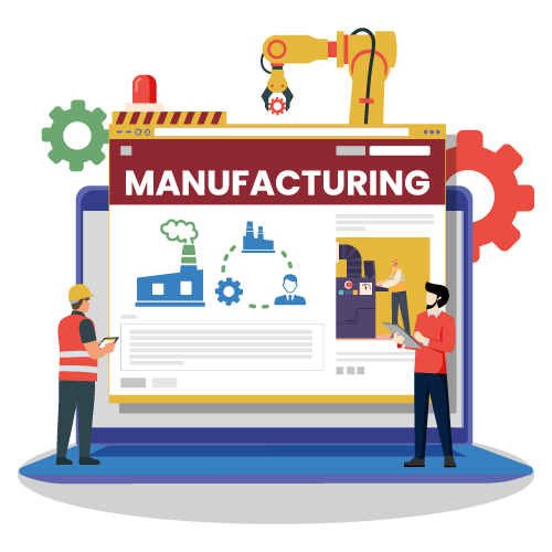 Illustration of website design for manufacturing companies