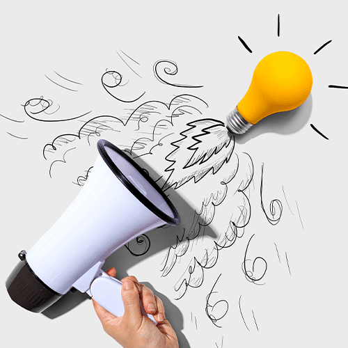 A megaphone representing B2B brand messaging