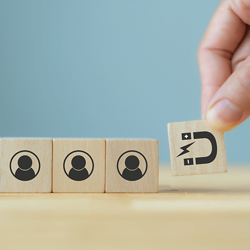 Inbound marketing specialist represented by wooden blocks