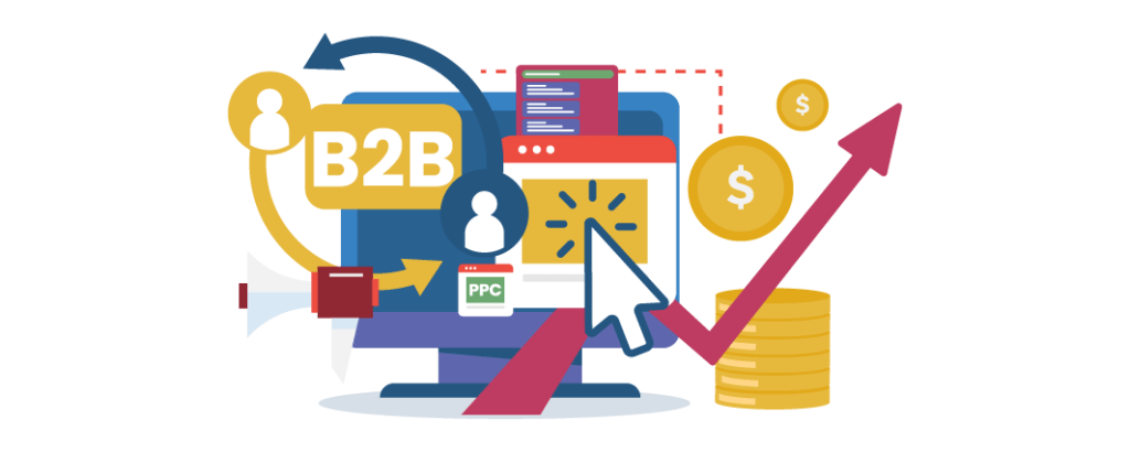 A graphic representation of b2b pay per click advertisements