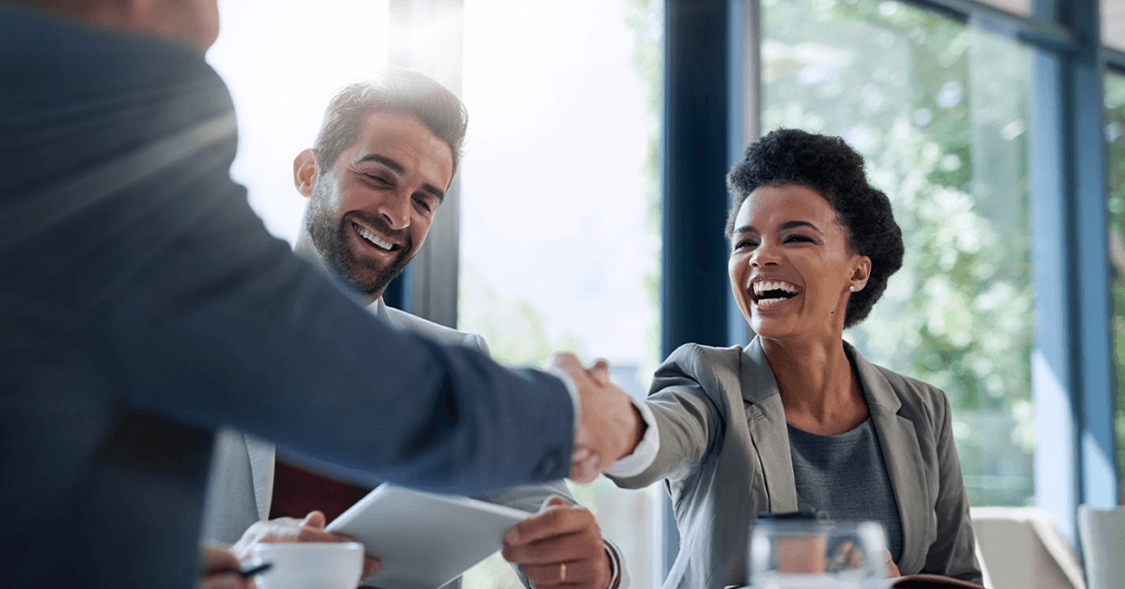 Handshake Between A B2B Customer And Sales Representative