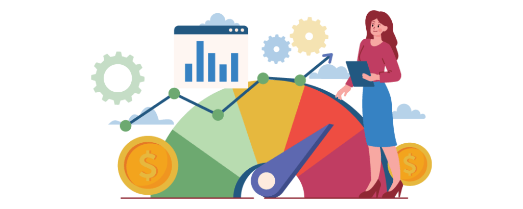 Illustration representing B2B marketing metrics