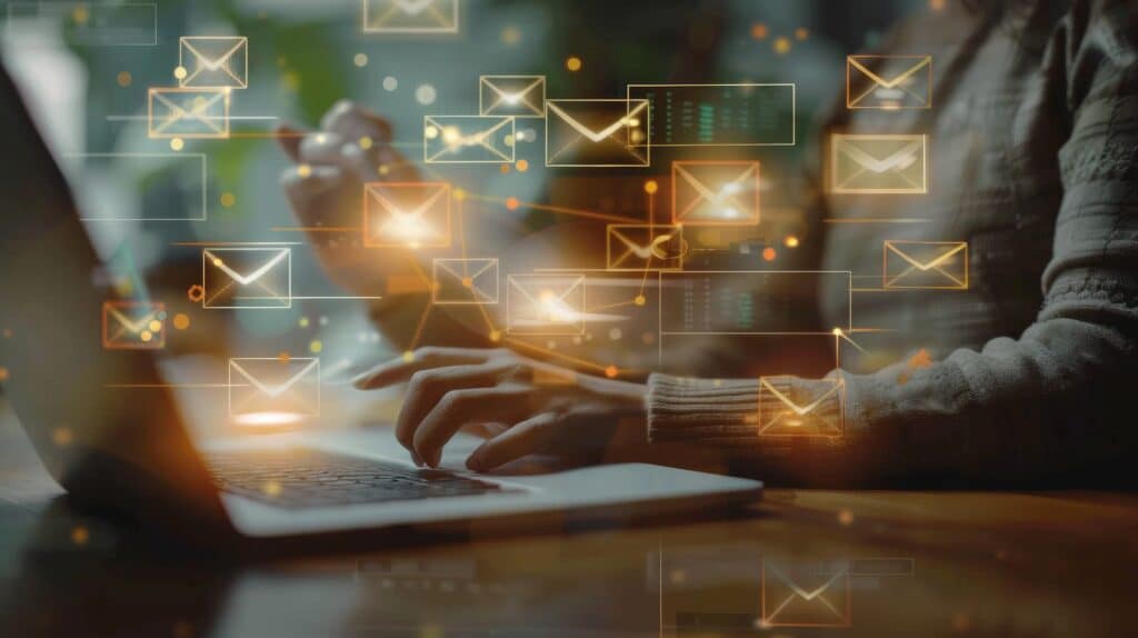 Sales Professional Considering Email Subject Lines To Reach Prospects And Customers