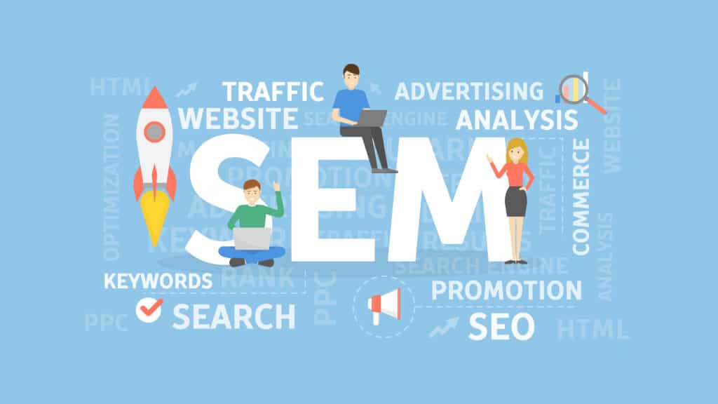 Illustration Of A Business Using Search Engine Marketing To Reach Other Businesses
