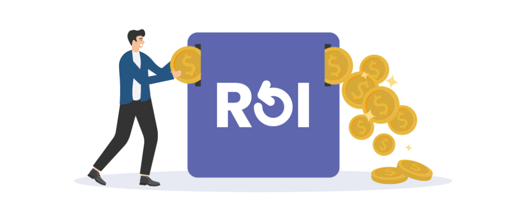 Illustration Of A Manufacturing Business Leader Seeing Roi From Investing In Digital Marketing